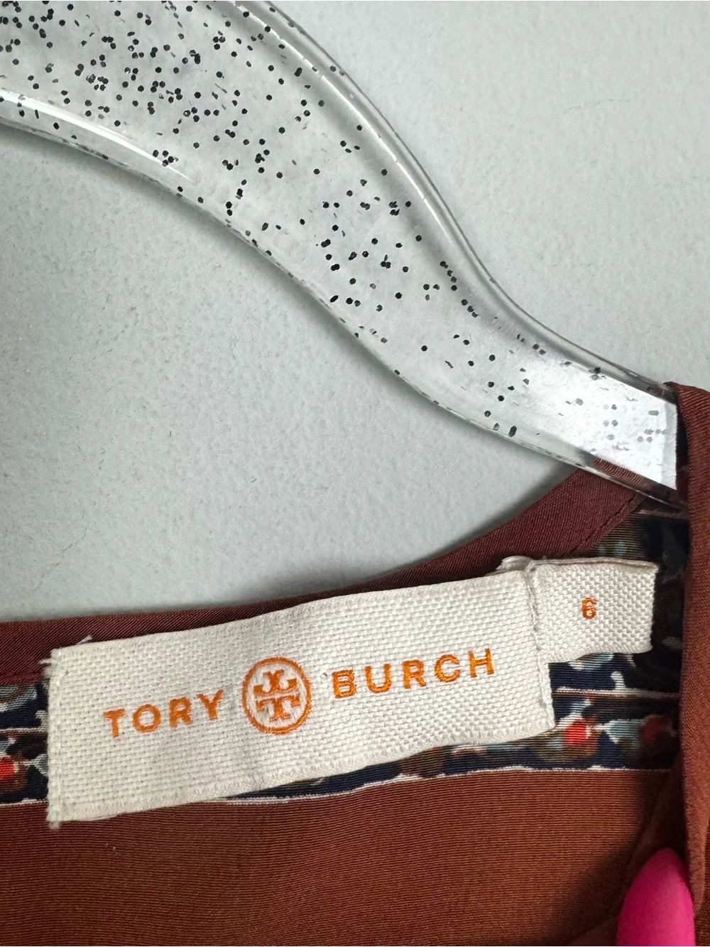 TORY BURCH | 100% Silk Rust Floral Stripe Short Sleeve Top Women’s Size 6